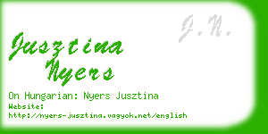 jusztina nyers business card